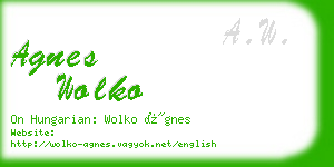 agnes wolko business card